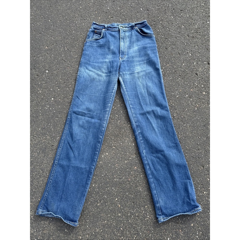 Vtg 70/80s Lee Whiskered Broken-in Faded Rockabilly Blue Jeans Women 24x30" RARE